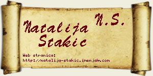 Natalija Stakić vizit kartica
